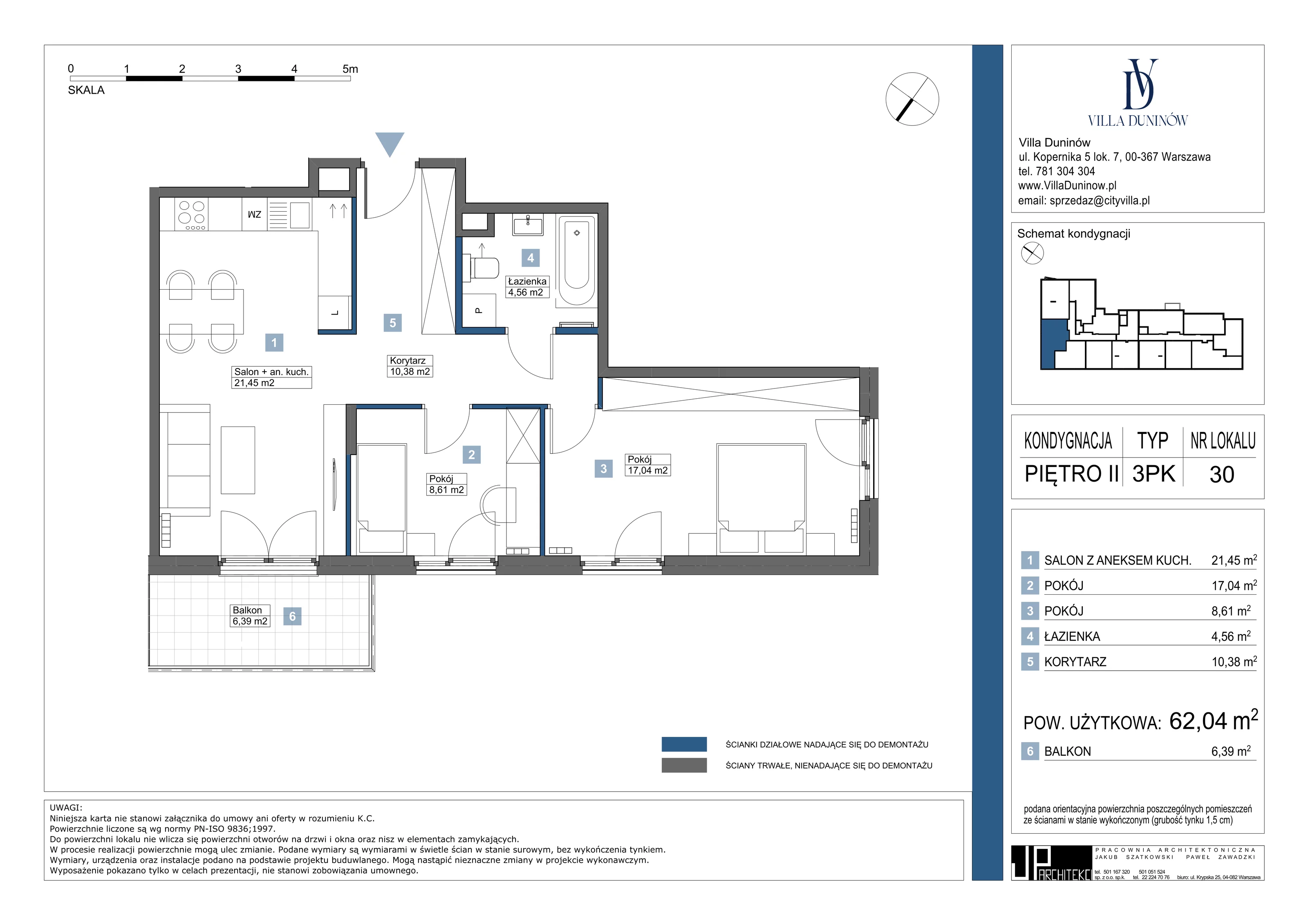 Mieszkanie 62,04 m², piętro 2, oferta nr 30, Villa Duninów, Warszawa, Białołęka, Henryków, ul. Duninów 7